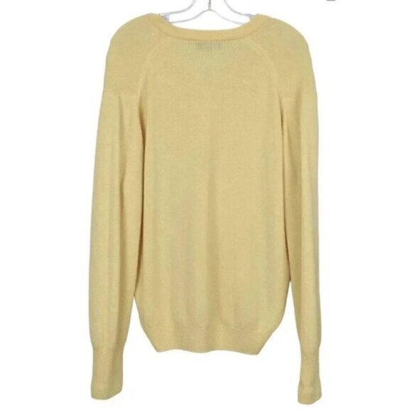 VIntage St. Bernard 100%  Lambswool Yellow Sweater Long Sleeve Size Large - Picture 6 of 14